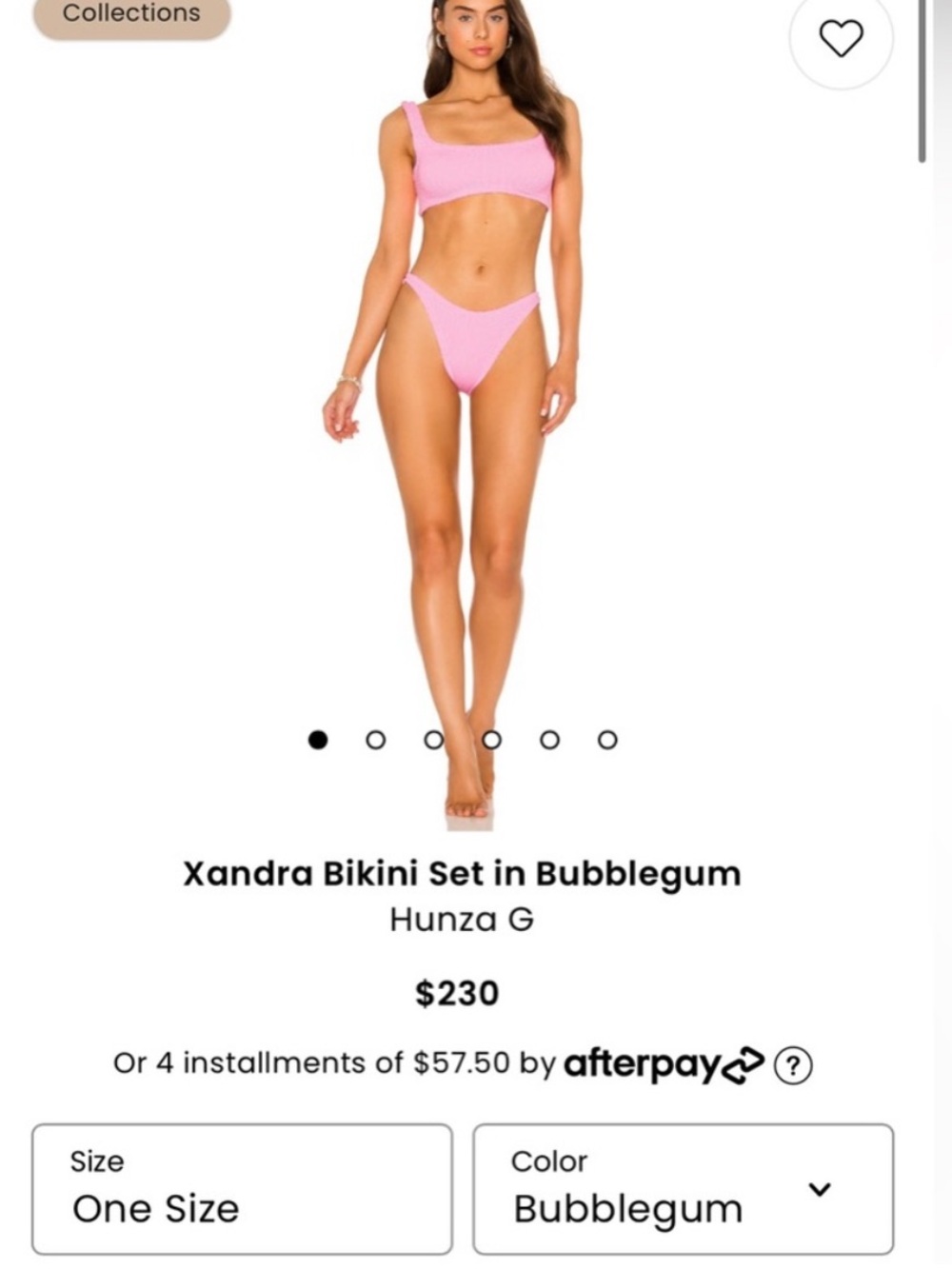 Hunza G Xandra Bikini Set Crinkle Bubblegum Pink OS - Picture 8 of 12